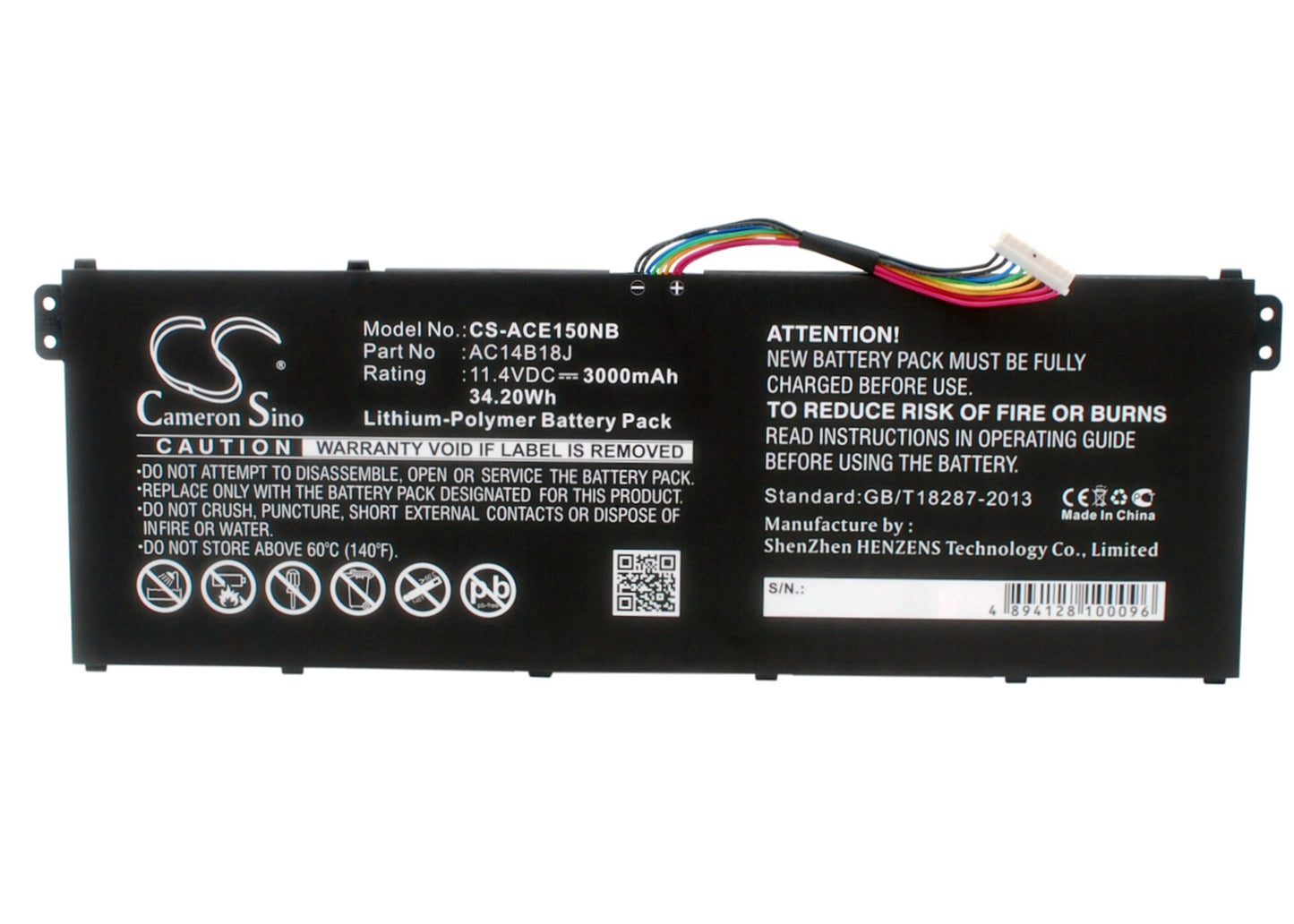 Battery for Acer Aspire ES1-523-8564 3000mAh / 34.20Wh