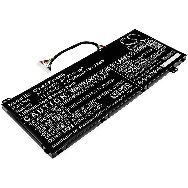 Batteri till Acer TravelMate X3410-M-540B 5300mAh / 61.22Wh