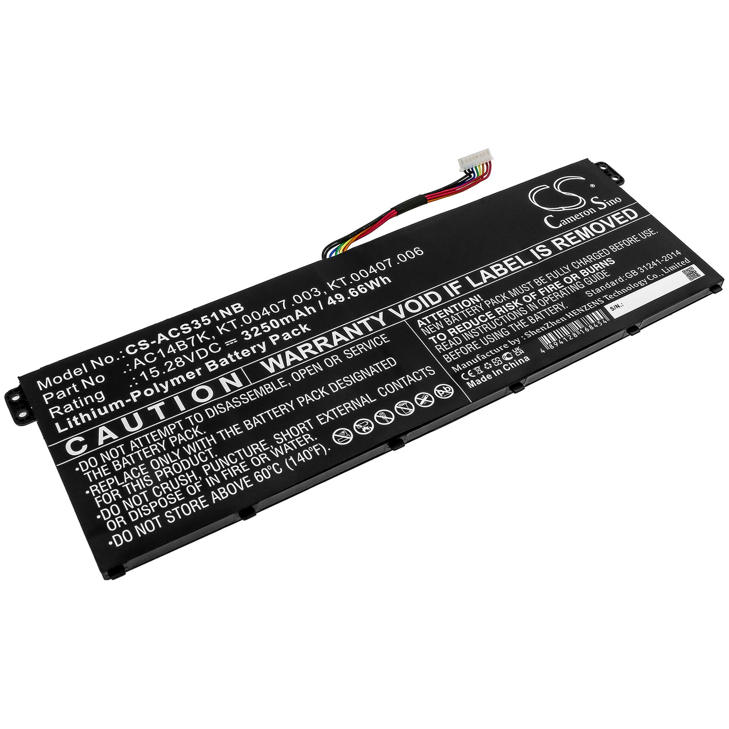 Batteri till Acer Spin 5 SP515-51GN-57B1 3250mAh / 49.66Wh