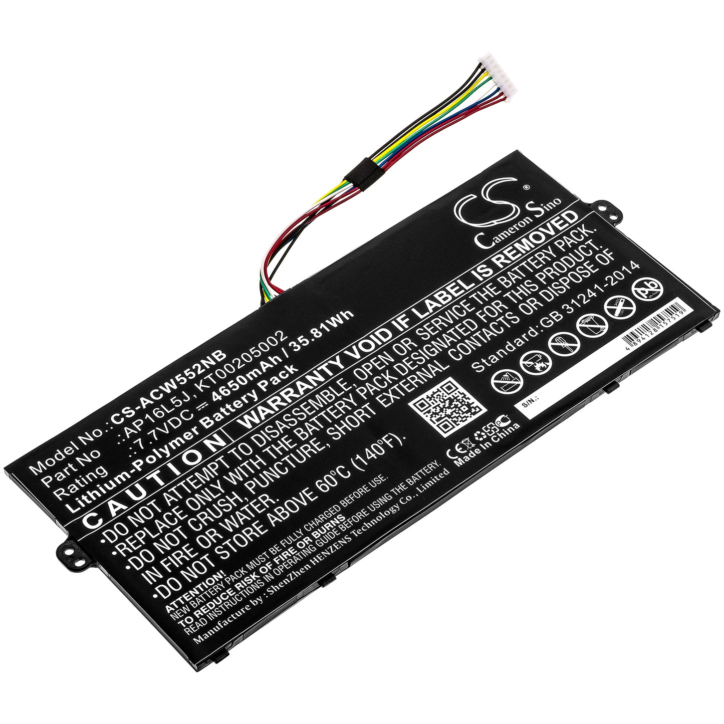 Battery for Acer KT.00205.002 4650mAh / 35.81Wh