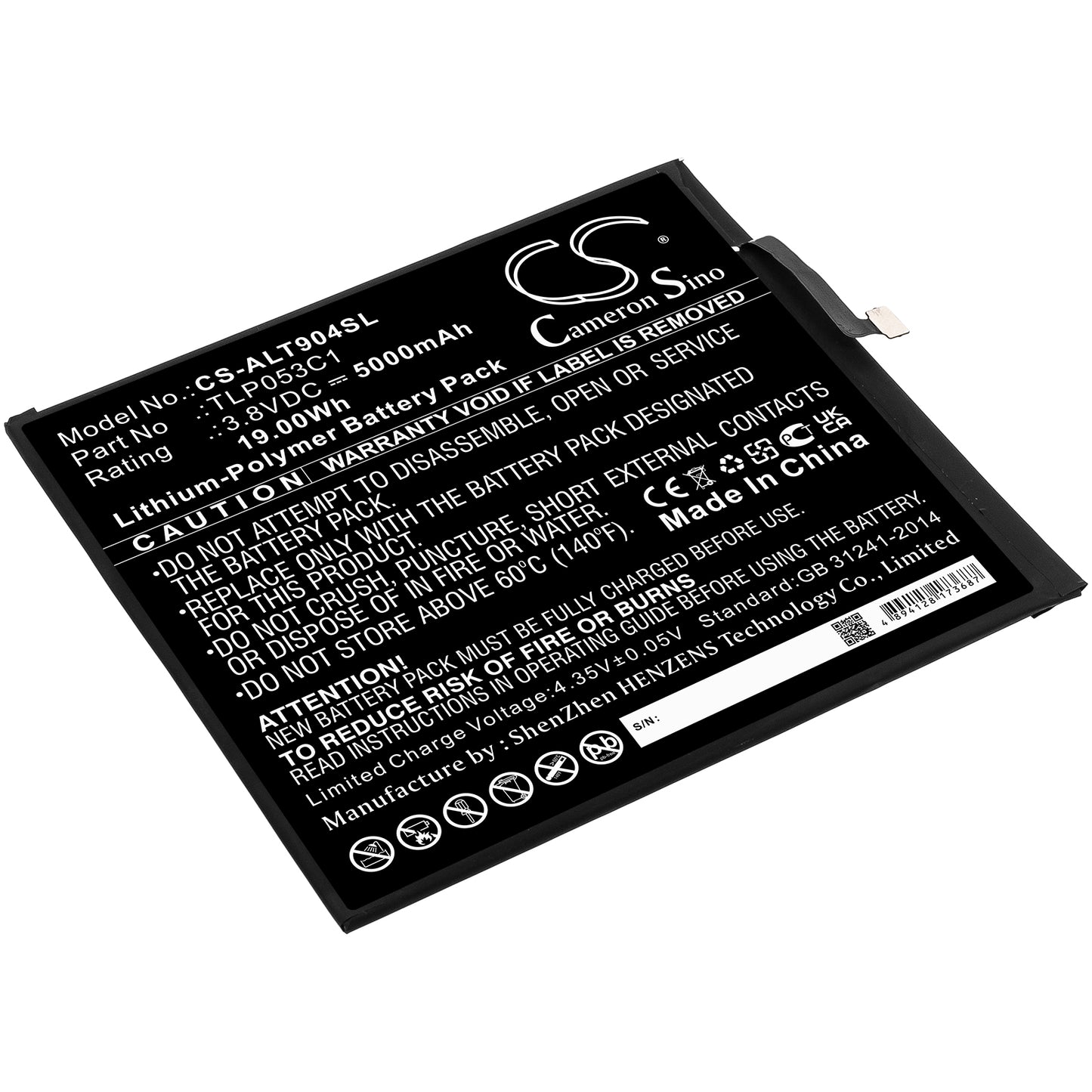Batteri till Alcatel Tab 8 5000mAh / 19.00Wh