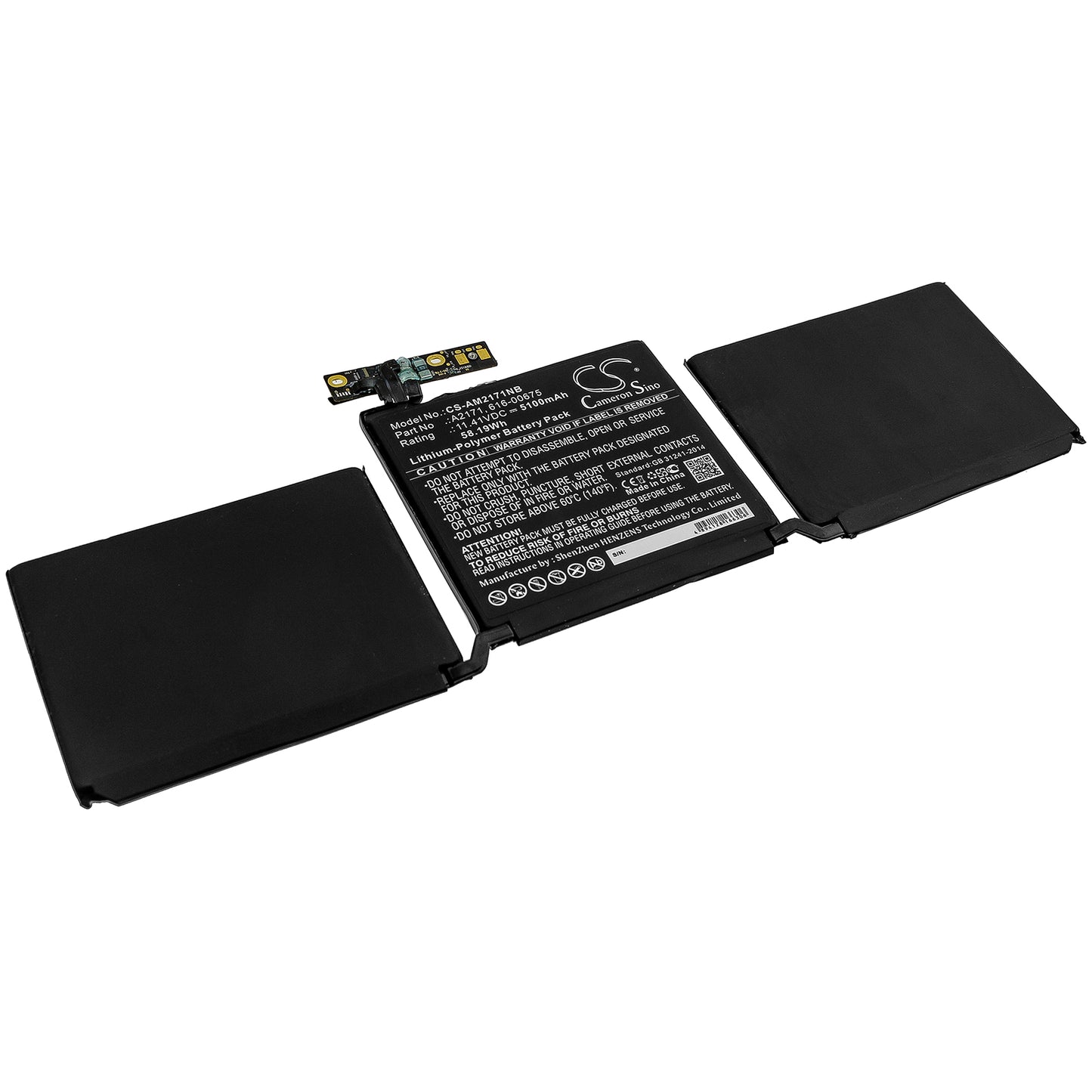Batteri till Apple Macbook Pro Retina 13.3 A2159 5100mAh / 58.19Wh