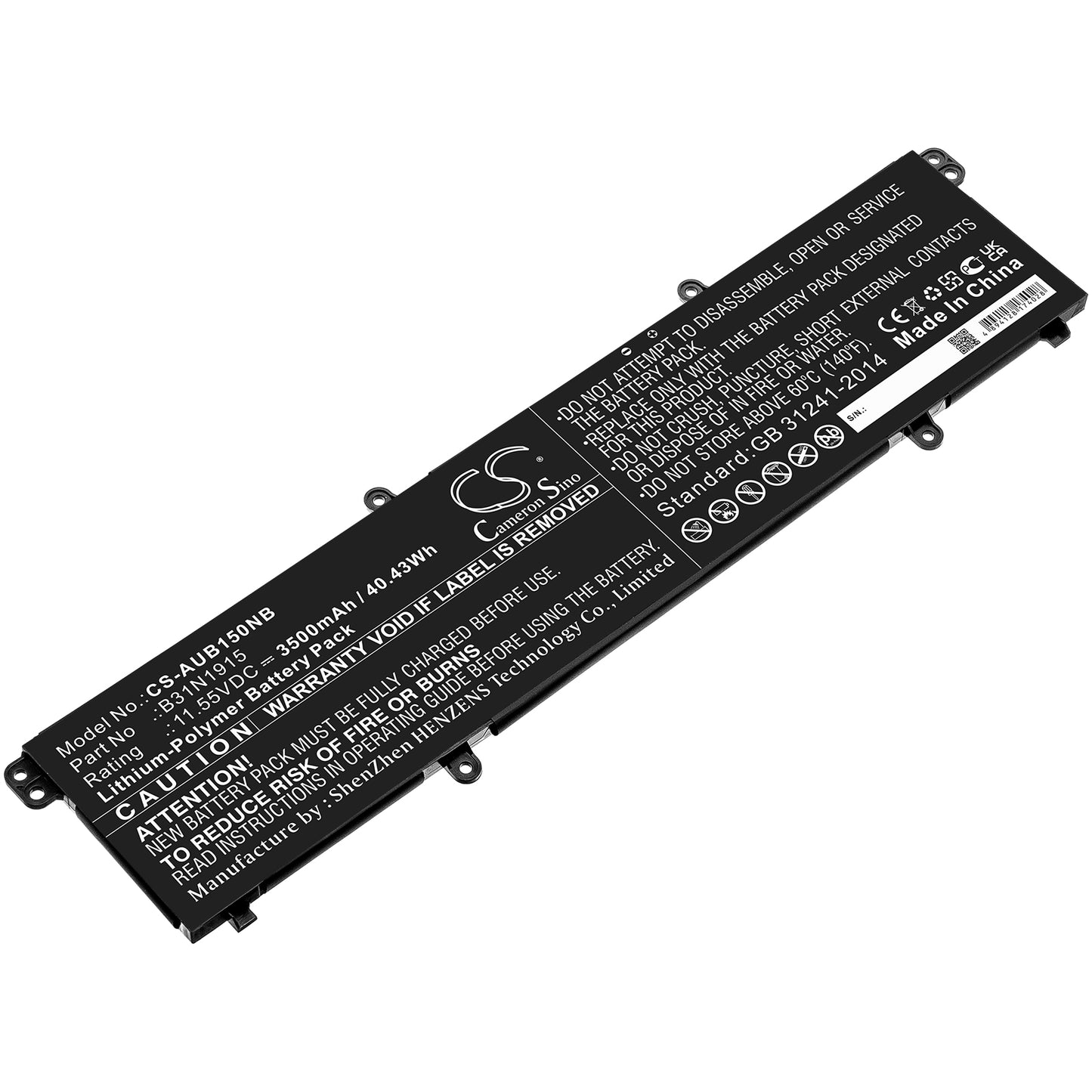 Battery for Asus Expertbook B1 B1500 B1500cea-x 3500mAh / 40.43Wh
