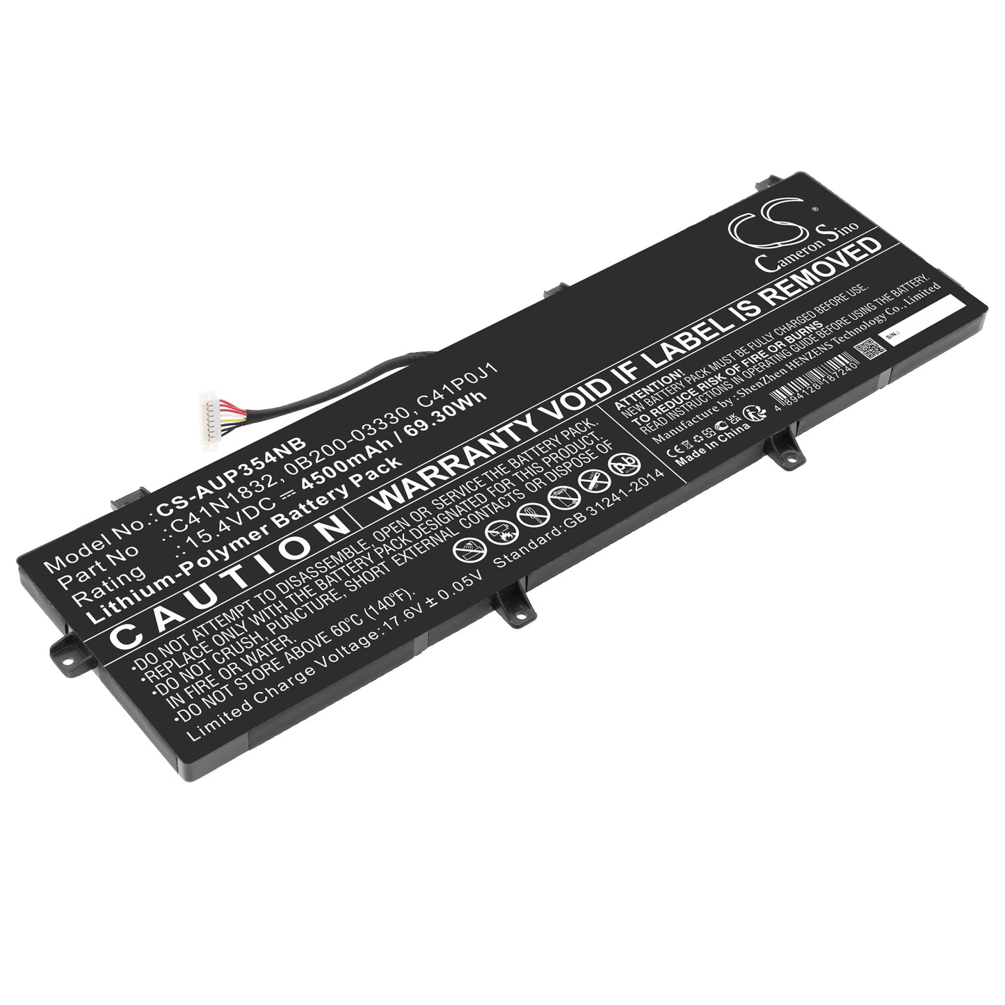 Battery for Asus Pro P3540FB-BQ0152R 4500mAh / 69.30Wh