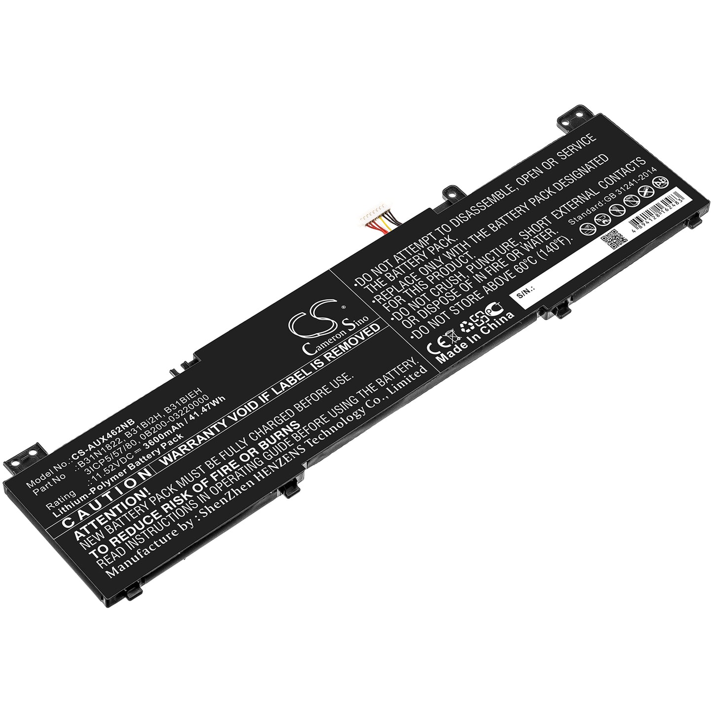 Akku Asus ZenBook Flip 14 UM462DA-AI023T 3600mAh / 41.47Wh