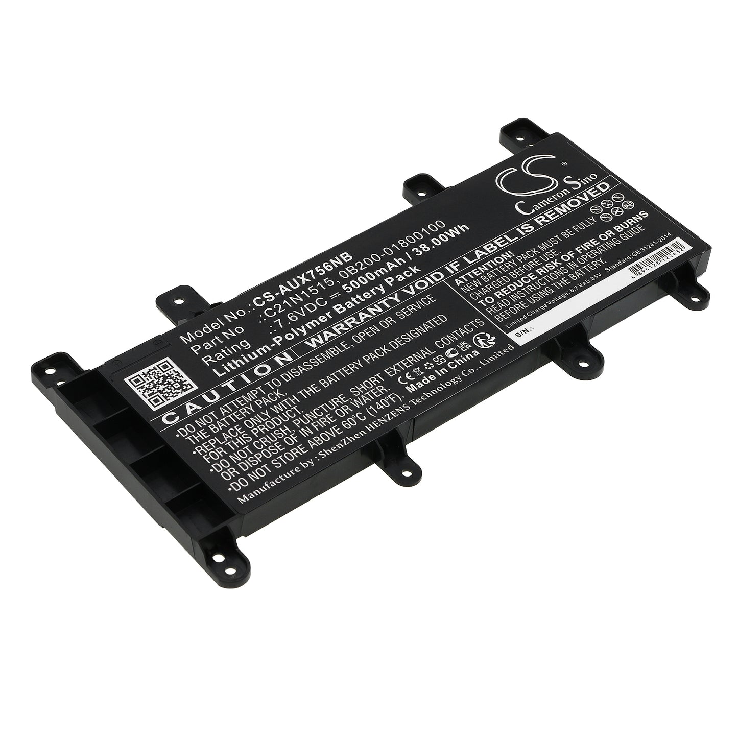 Batteri till Asus X756UX 5000mAh / 38.00Wh