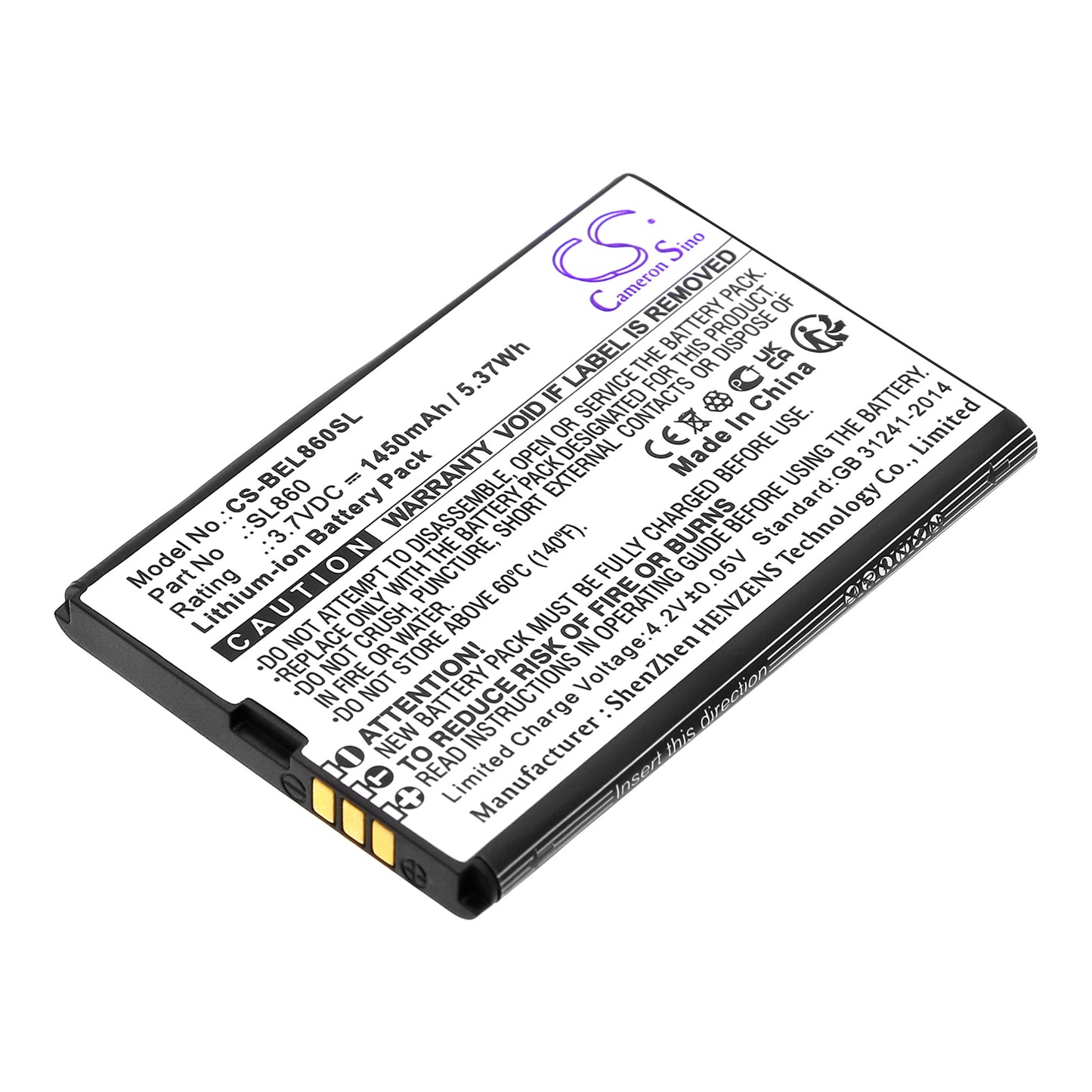 Batteri till Bea-fon SL860_EU001B 1450mAh / 5.37Wh