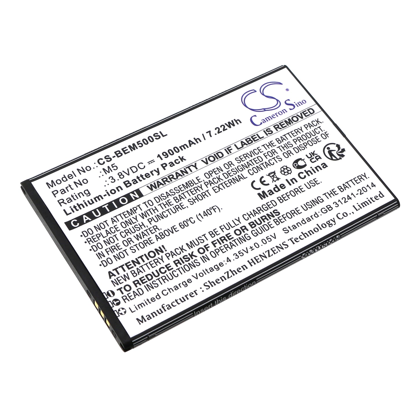 Batteri till Bea-fon M5 Premium 1900mAh / 7.22Wh