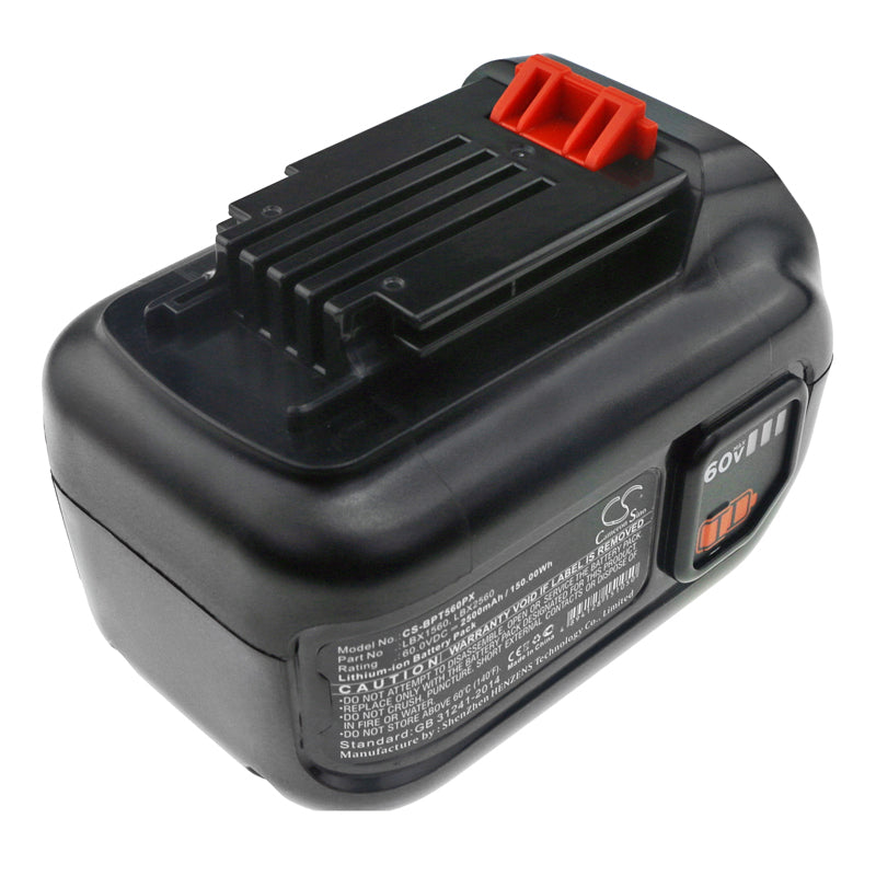 Battery for Black & Decker 60V MAX POWERSWAP 20 Cordless 2500mAh / 150.00Wh