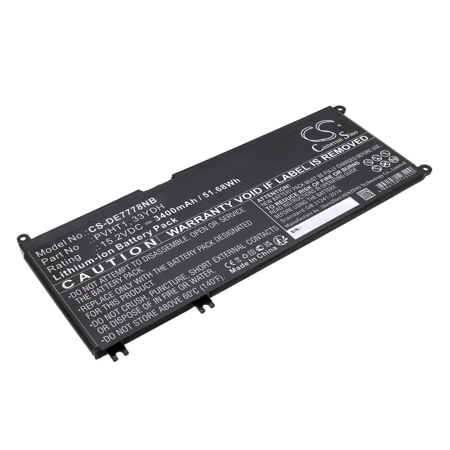 Battery for DELL G5 5587-D1745R 3400mAh / 51.68Wh