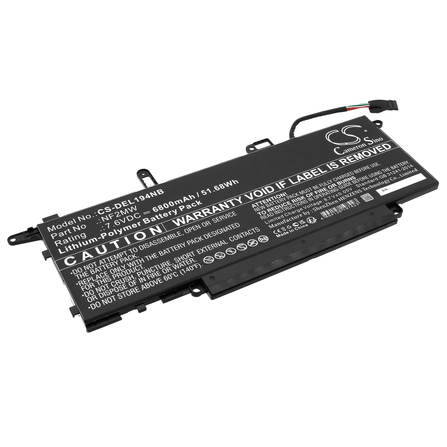 Battery for DELL Latitude E7270 6800mAh / 51.68Wh