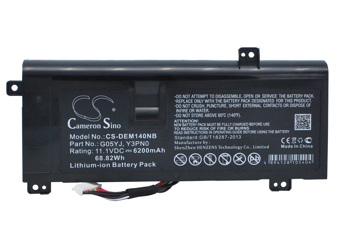Akku DELL Alienware 14:lle (2013 puoliväli) 6200 mAh / 68,82 Wh