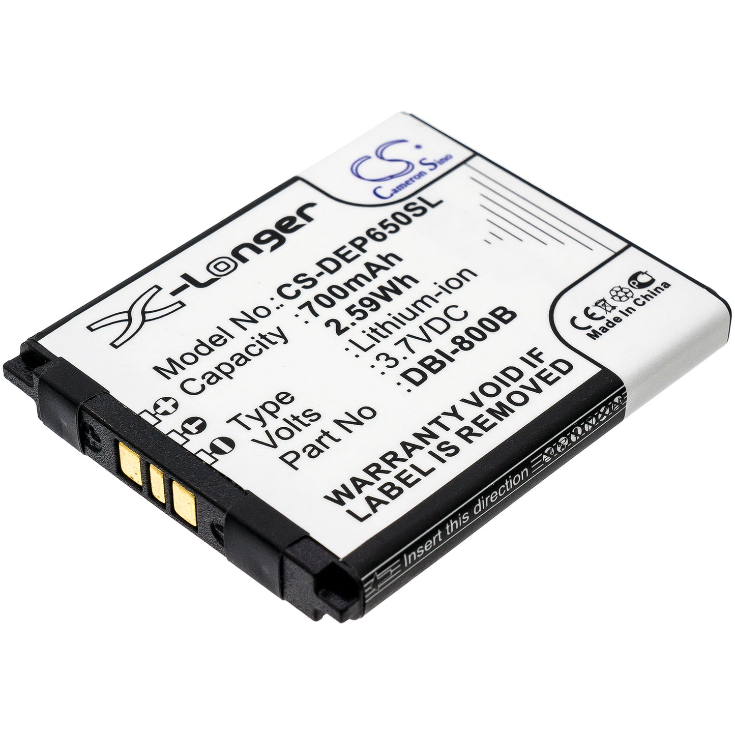 Batteri till Doro Liberto 650 700mAh / 2.59Wh
