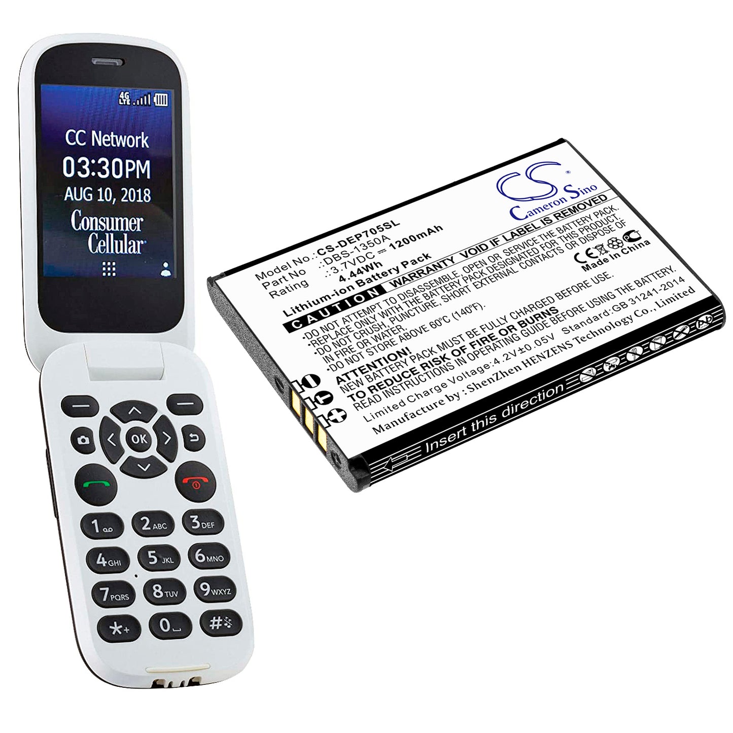Battery for Doro 7060 1200mAh / 4.56Wh
