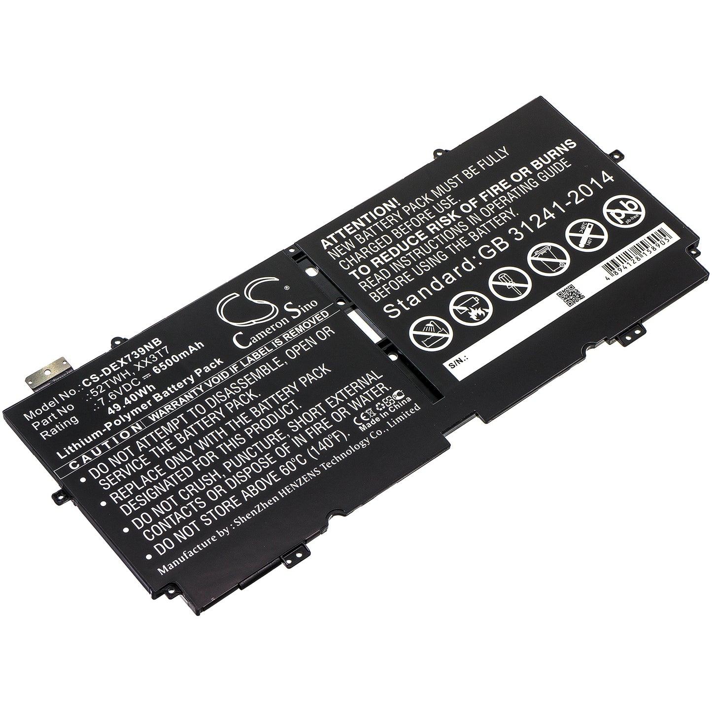 Batteri till DELL XPS 13 7390 6500mAh / 49.40Wh