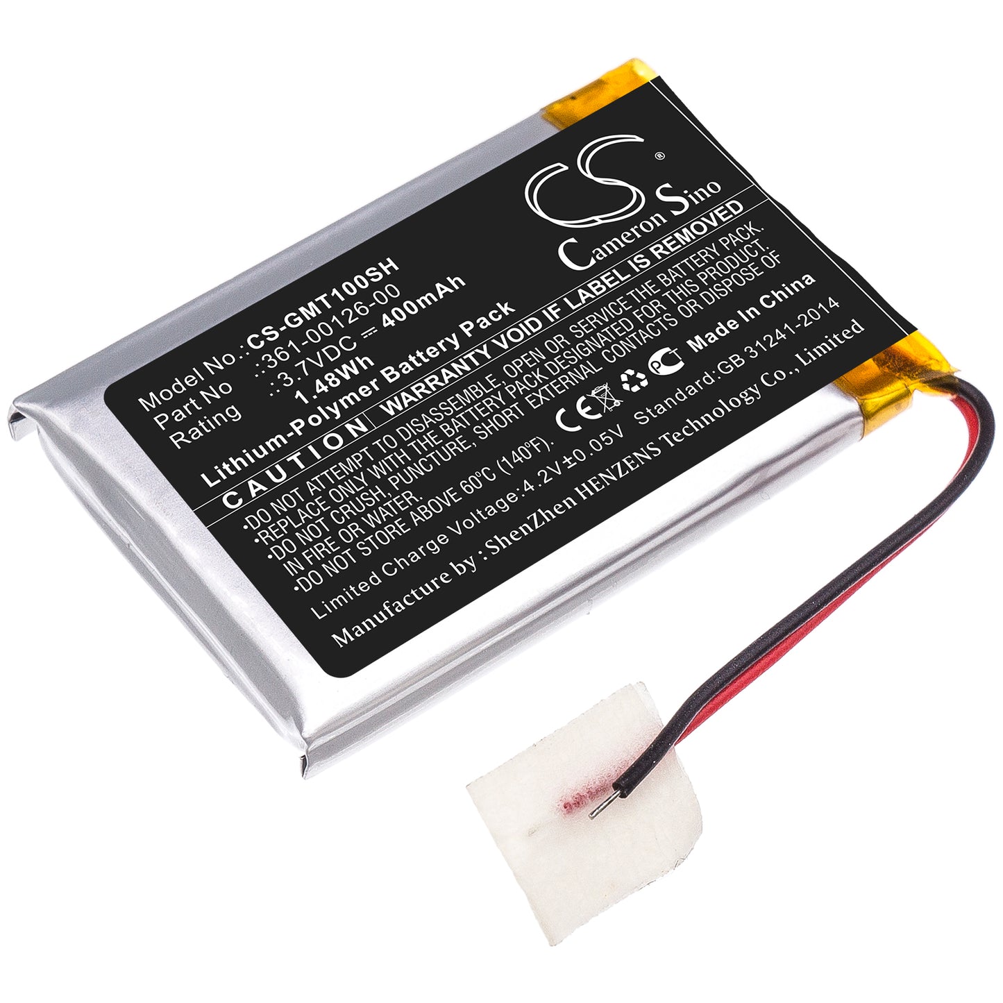 Batteri till Garmin 010-02357-00 400mAh / 1.48Wh