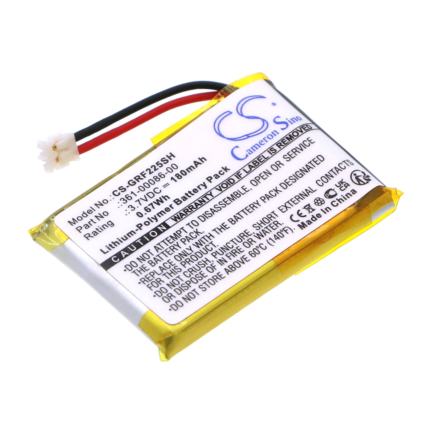 Battery for Garmin 010-01959-00 180mAh / 0.67Wh