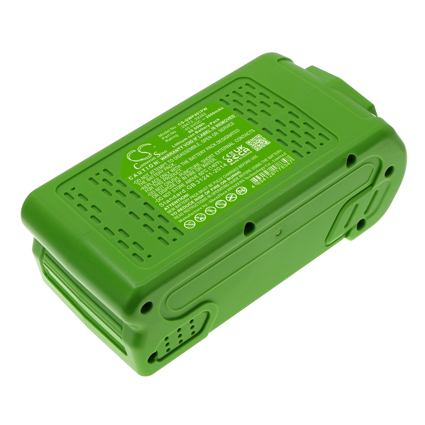 Battery for GreenWorks GD40BV 2000mAh / 80.00Wh