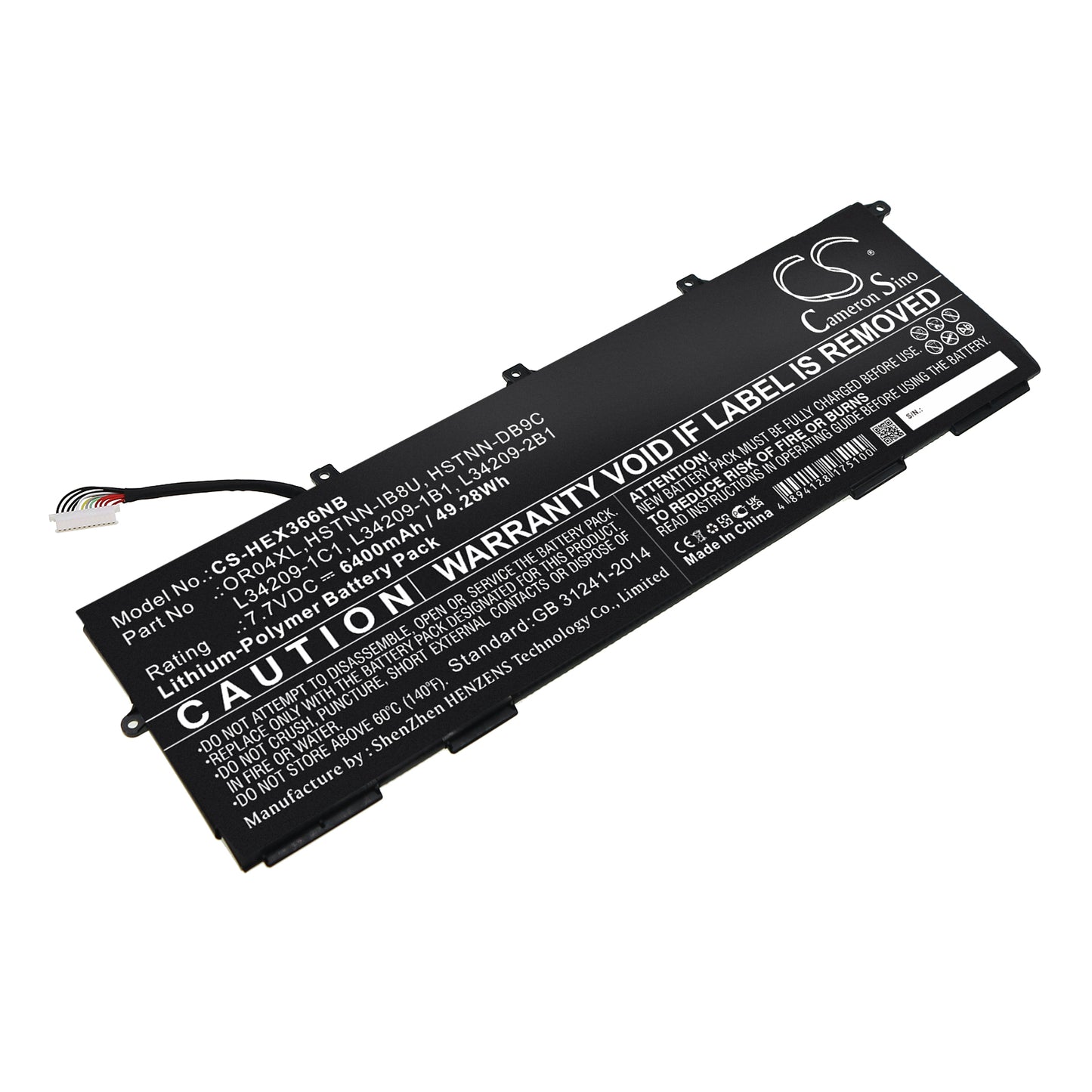 Battery for HP EliteBook X360 830 G6 6400mAh / 49.28Wh