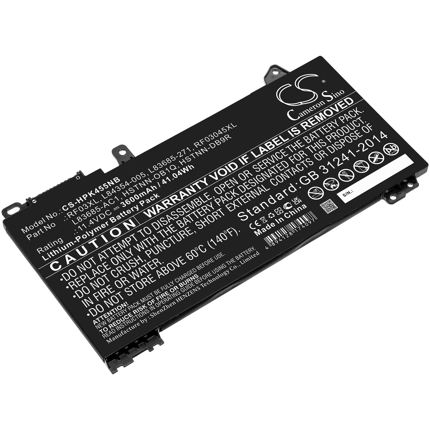 Battery for HP Pavilion x360 14 Convertible 3600mAh / 41.04Wh