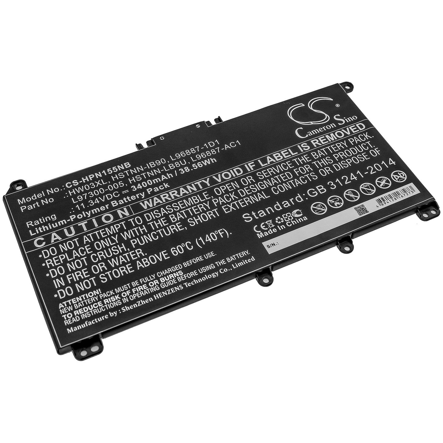 Battery for HP Pavilion 15 15-EG0000 3400mAh / 38.56Wh