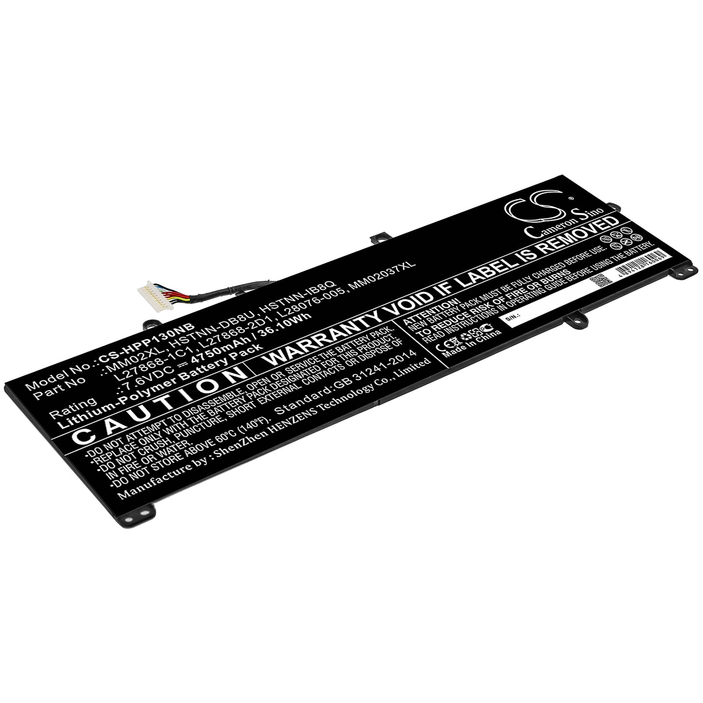 Battery for HP Pavilion 13-AN0006NA 4750mAh / 36.10Wh