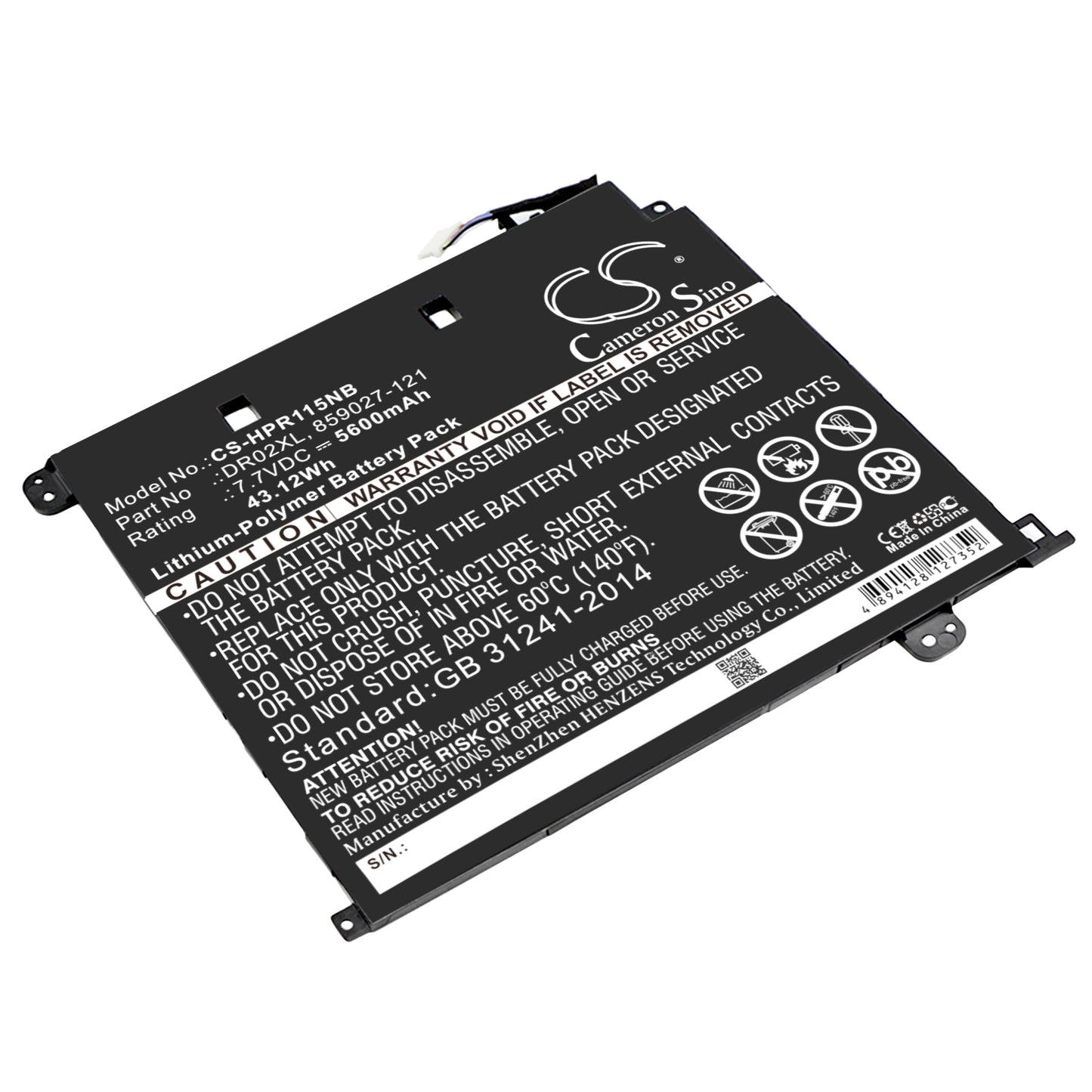 Batteri till HP Chromebook 11 G5(W3Z76AV) 5600mAh / 43.12Wh