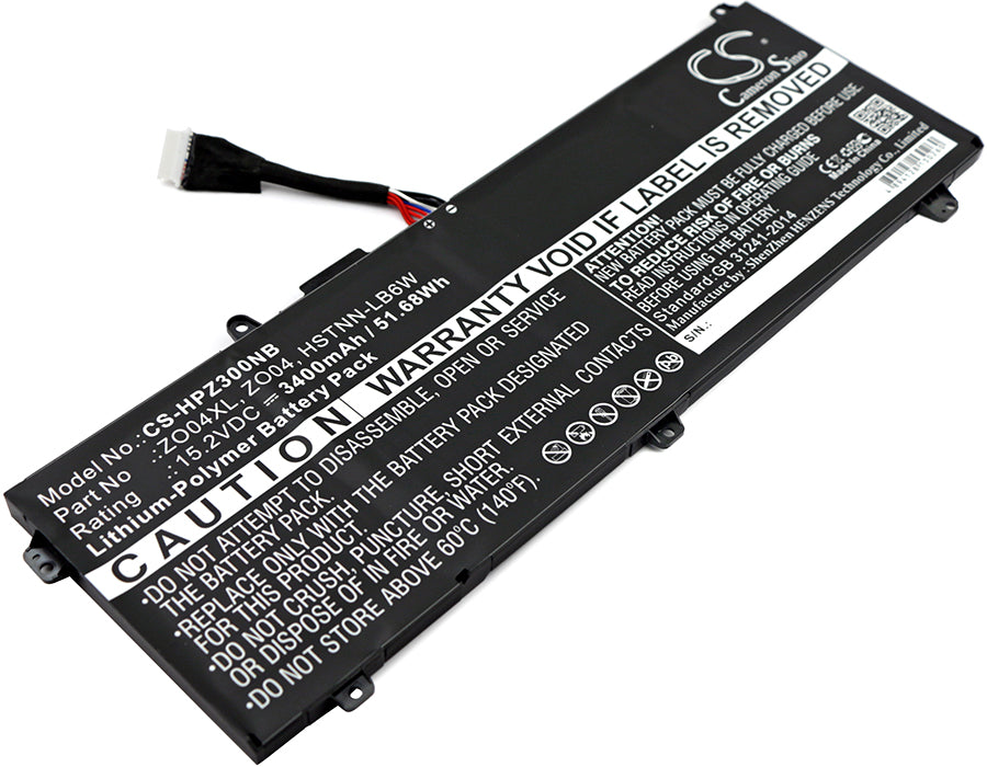 Battery for HP ZBook Studio G3(X1X79UT) 3400mAh / 51.68Wh