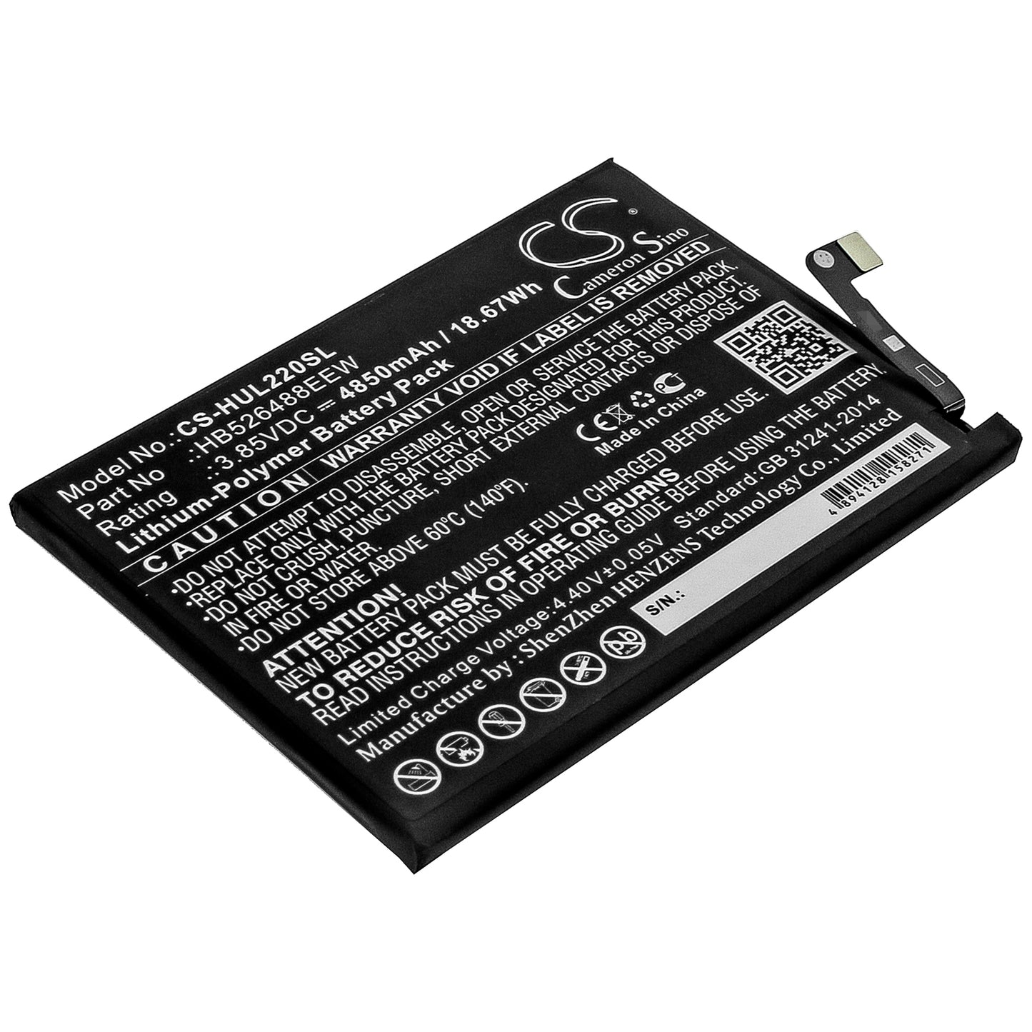 Battery for Huawei DNN-L29 4850mAh / 18.67Wh