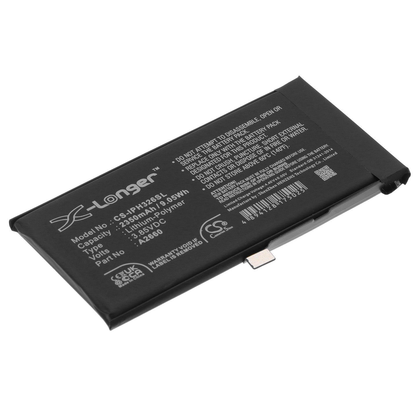 Batteri till Apple A2630 2350mAh / 9.05Wh