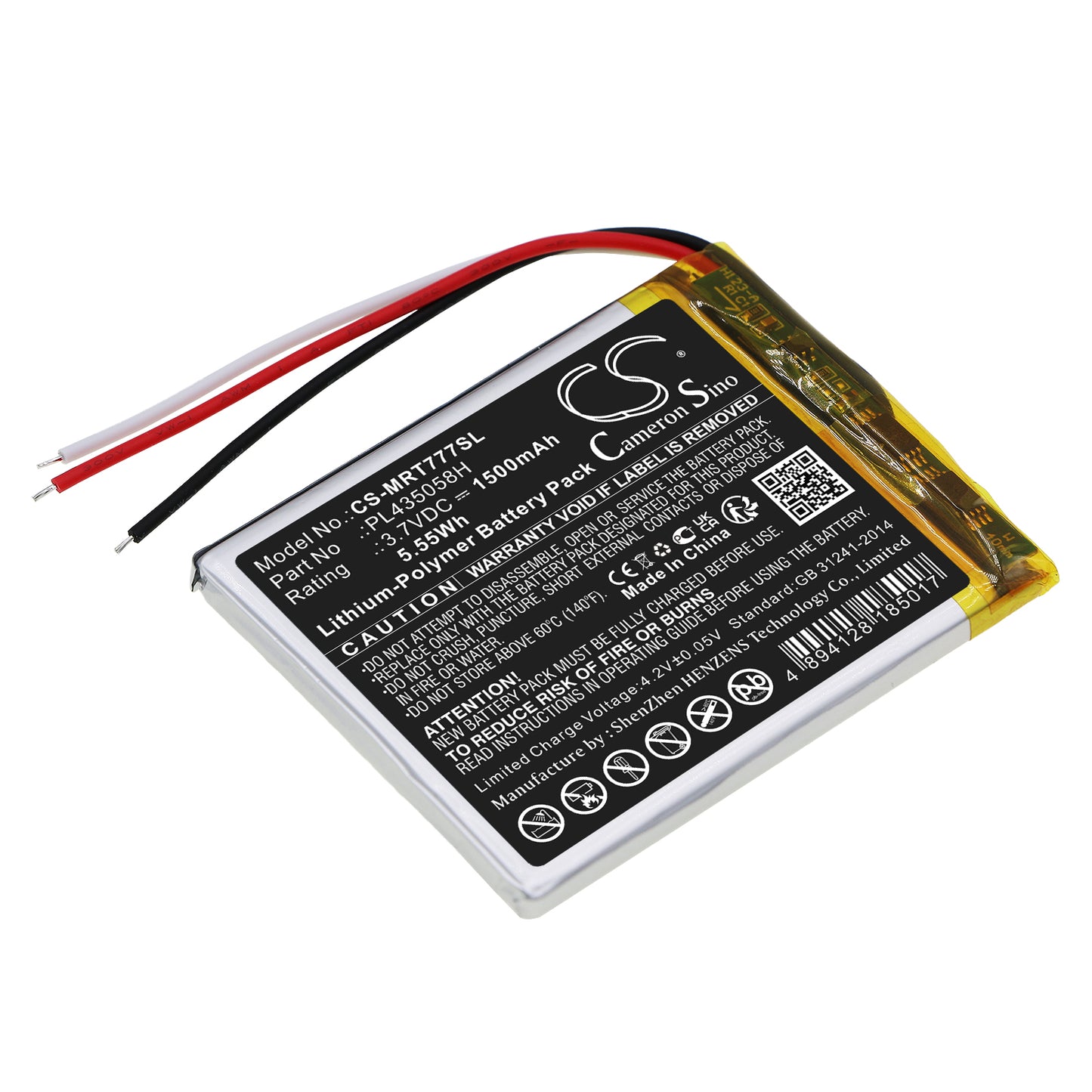 Battery for RoadMate 7771T-LMB 1500mAh / 5.55Wh