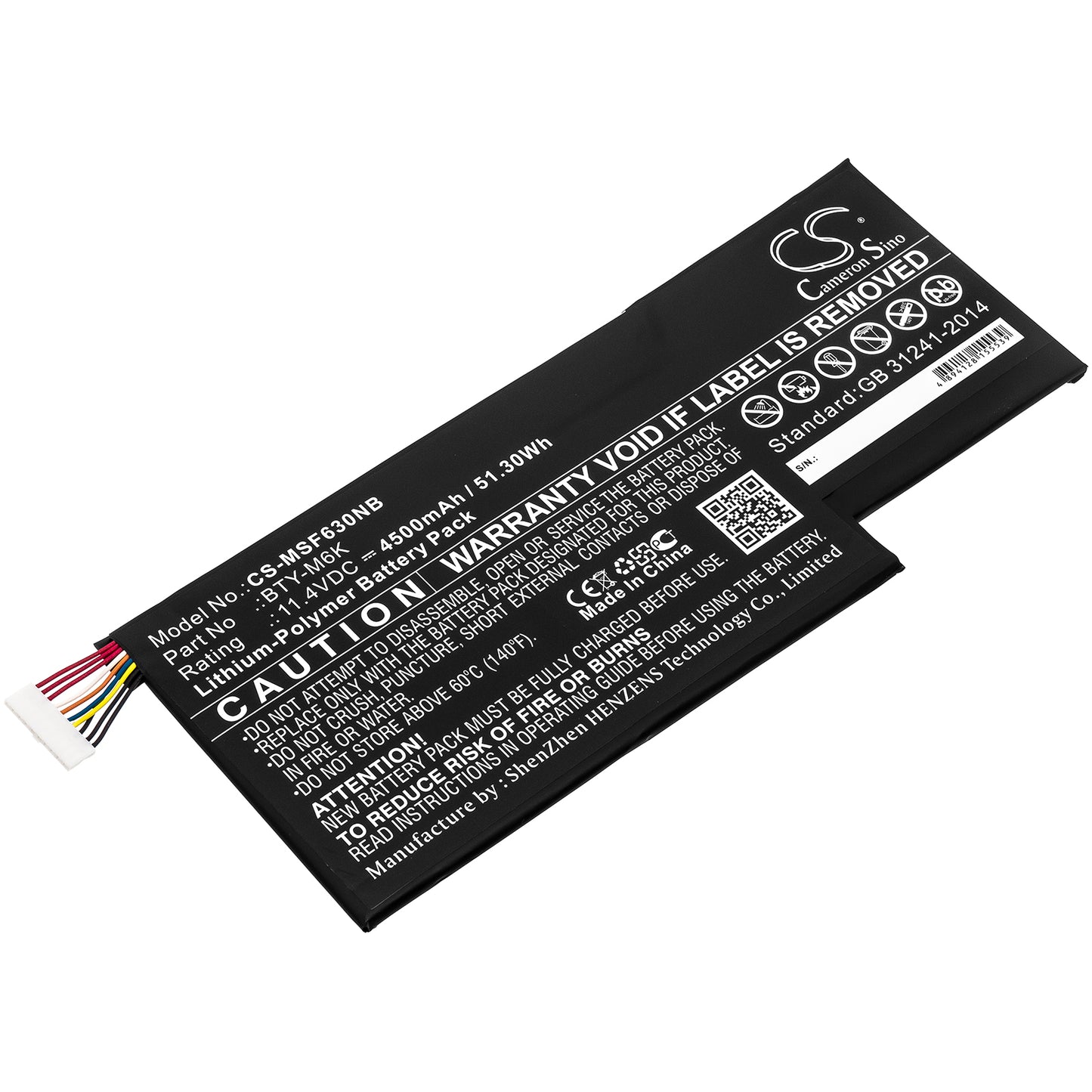 Battery for MSI GF75 Thin 9S7-17F112-007 4500mAh / 51.30Wh