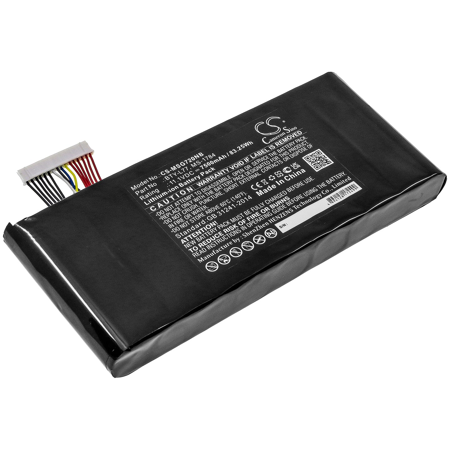 Batteri till MSI WT72 6QLE332H21ECC 7500mAh / 83.25Wh
