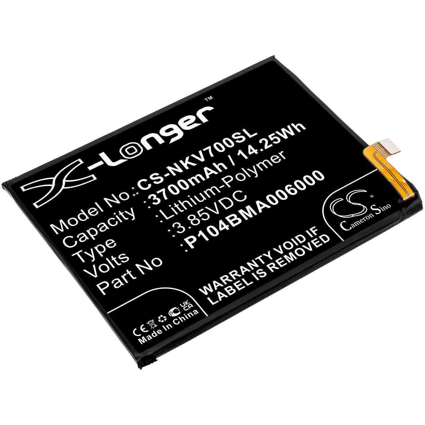 Battery for Nokia TA-1329 3700mAh / 14.25Wh