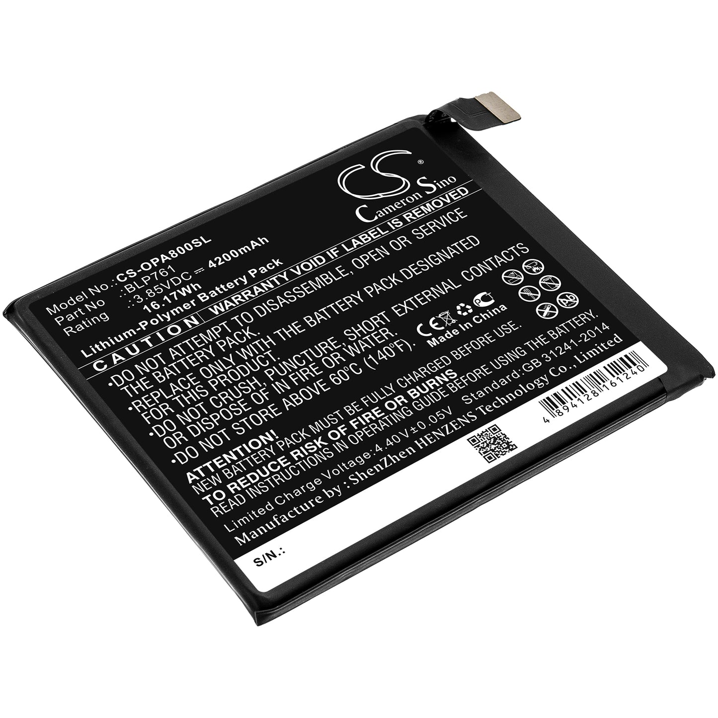 Battery for Oneplus IN2010 4200mAh / 16.17Wh