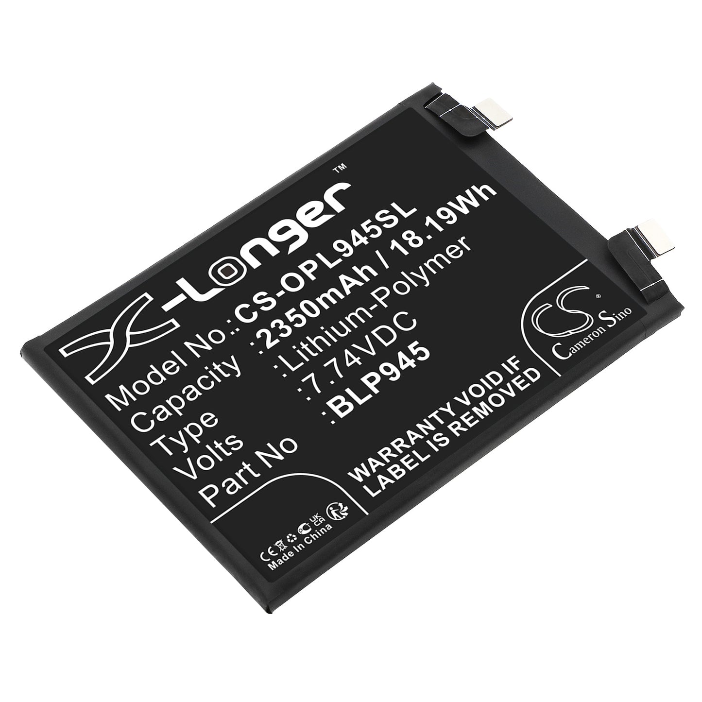 Battery for OnePlus 10T 5G 2350mAh / 18.19Wh