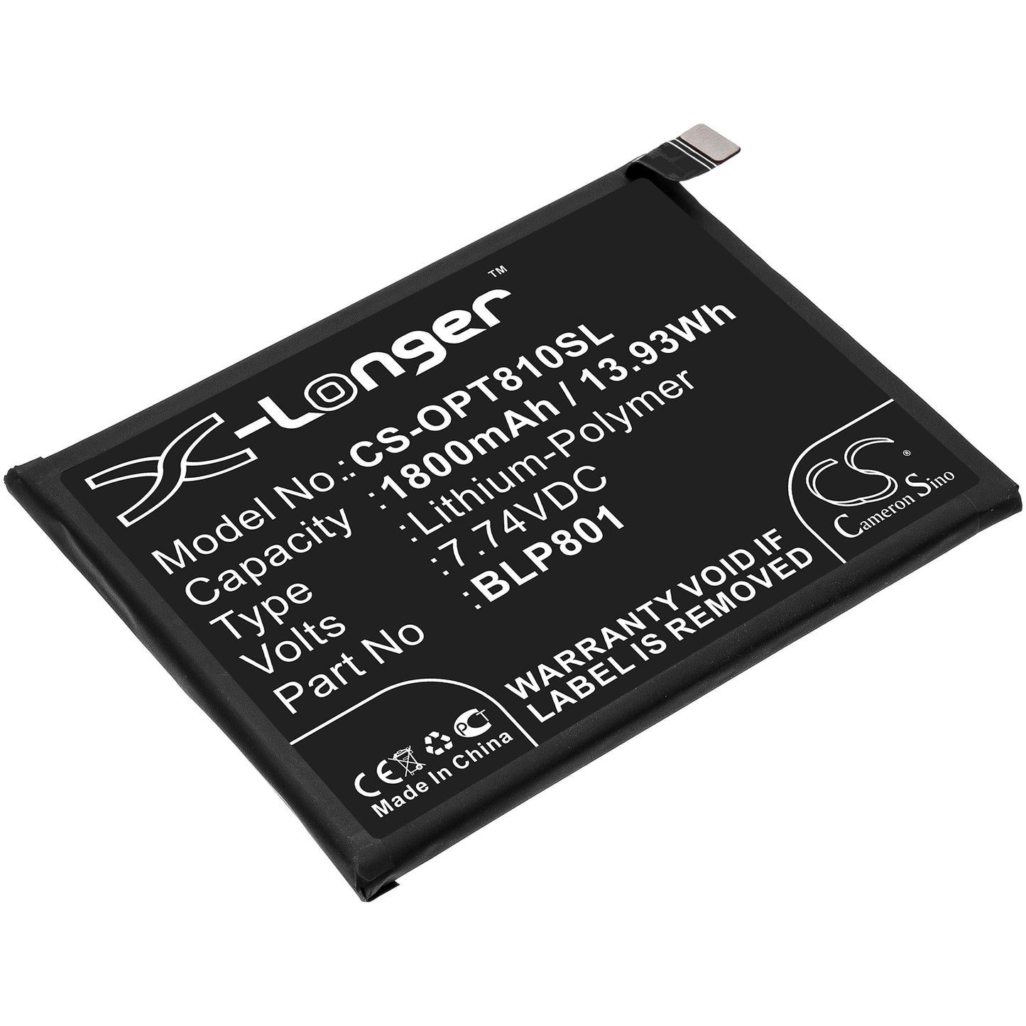 Battery for Oneplus KB2003 1800mAh / 13.93Wh