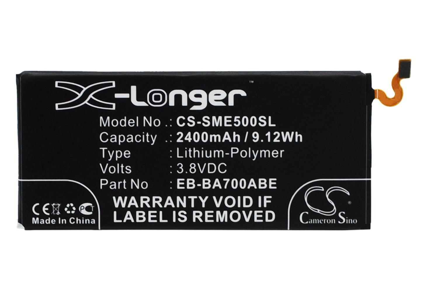 Batteri till Samsung SM-E500HQ 2400mAh / 9.12Wh