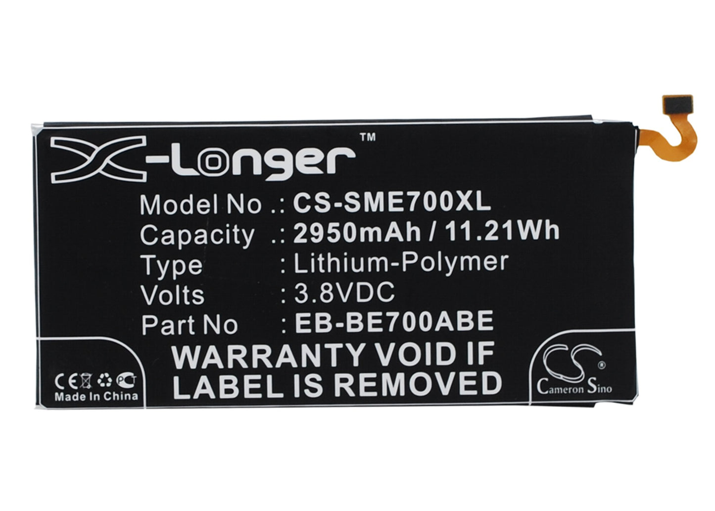 Batteri till Samsung SM-E700S 2950mAh / 11.21Wh