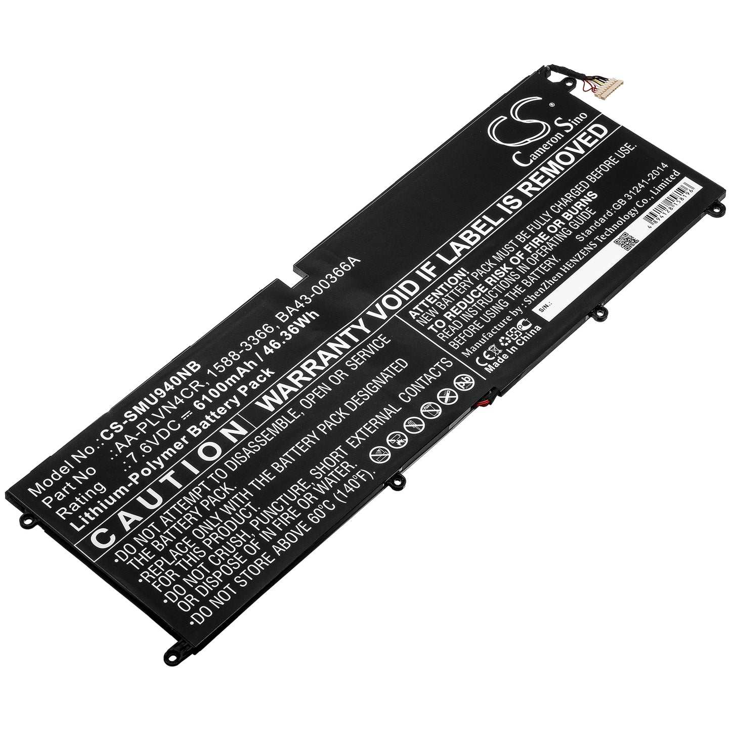Battery for Samsung Ultrabook 940X3G 6100mAh / 46.36Wh