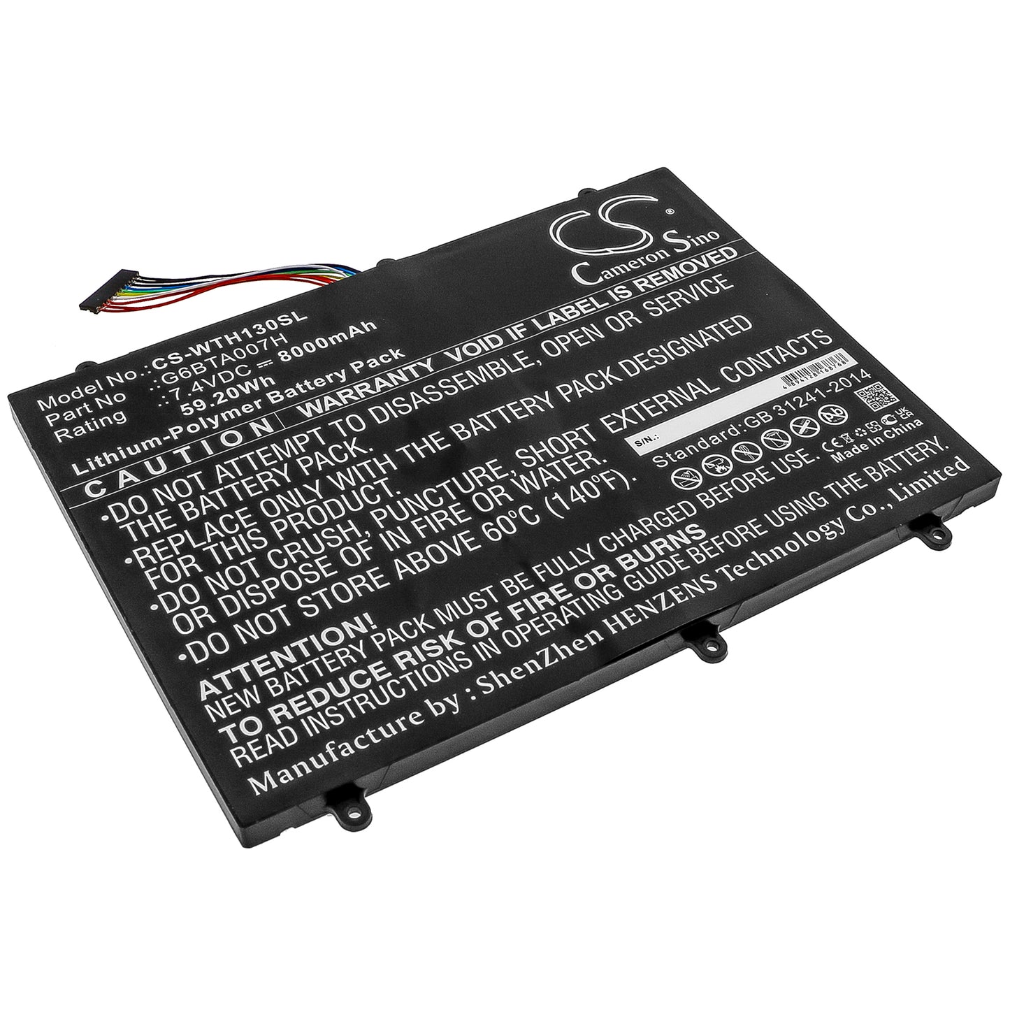 Battery for Wacom DTH-W1300 8000mAh / 59.20Wh
