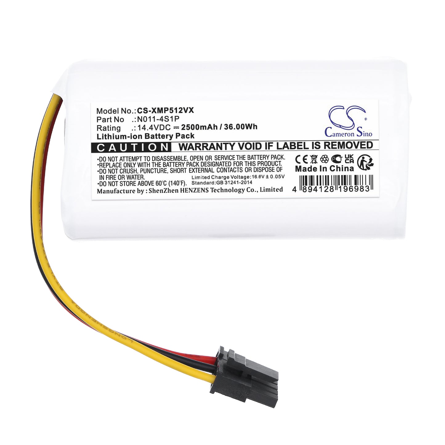 Compatible battery for Xiaomi Mop 2 Lite – 2500mAh / 36.00Wh
