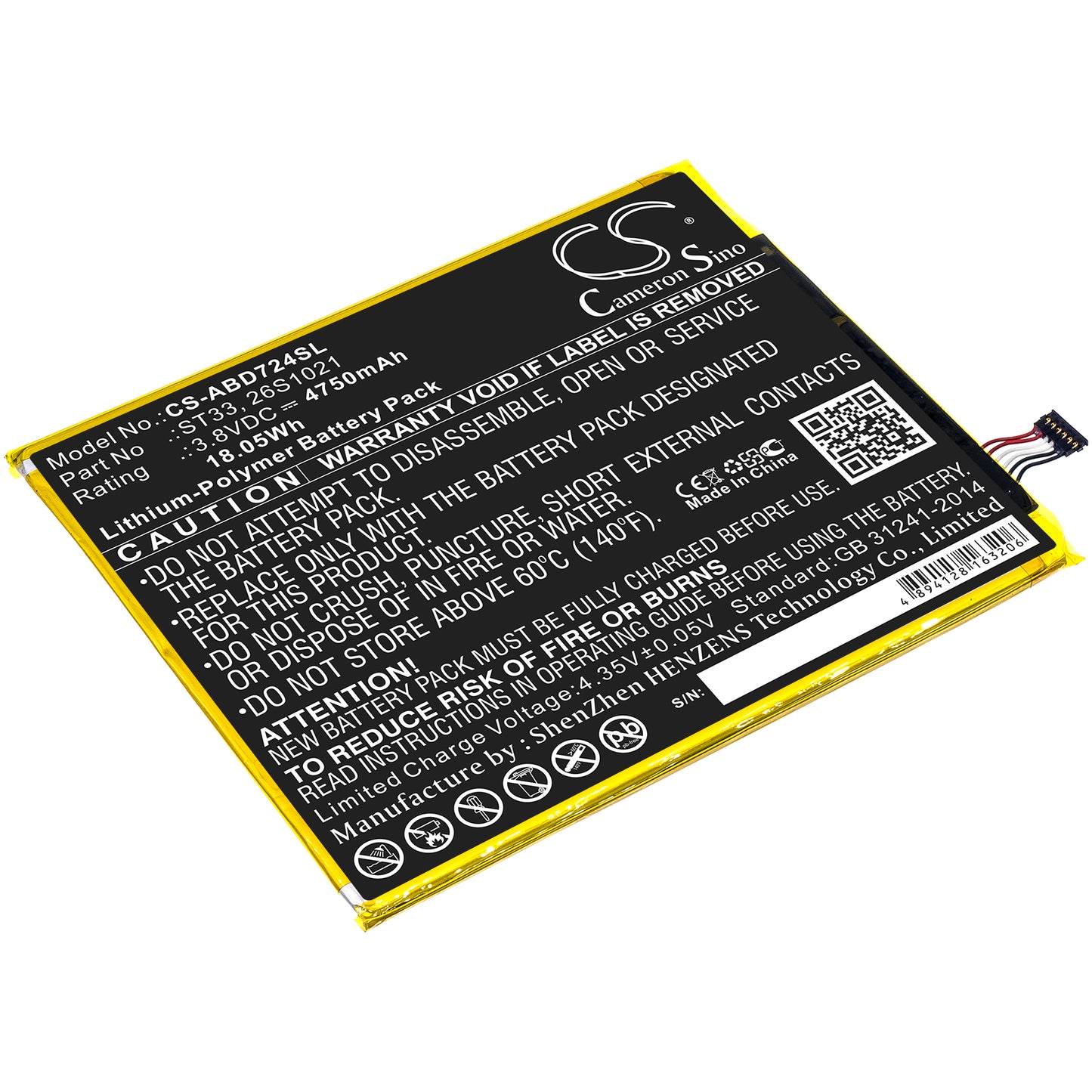 Batteri till Amazon  K72LL3 4750mAh / 18.05Wh