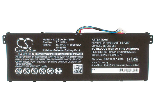 Battery for Acer A515-41G-11TW 3000mAh / 45.60Wh