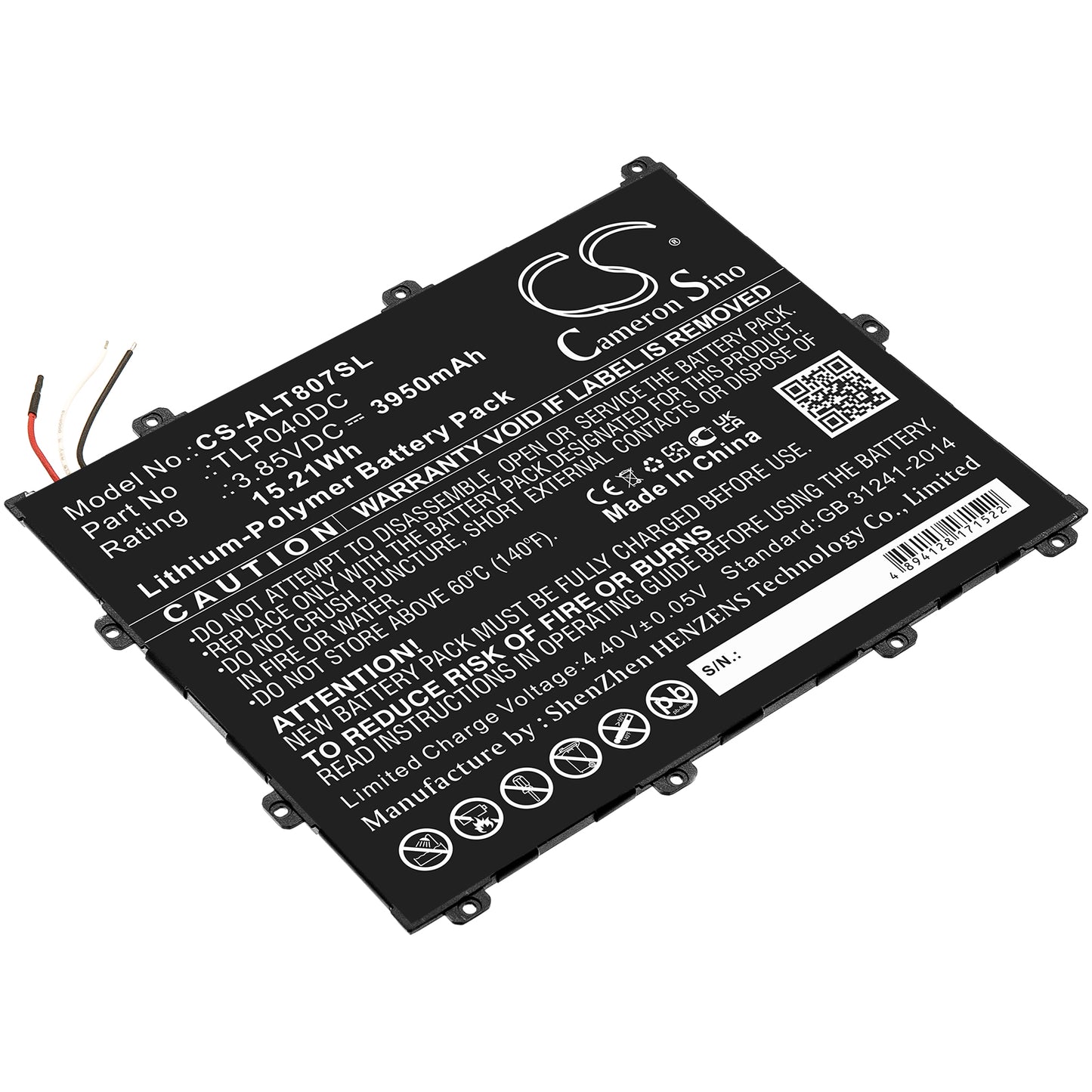 Batteri till Alcatel OT-8070 3950mAh / 15.21Wh