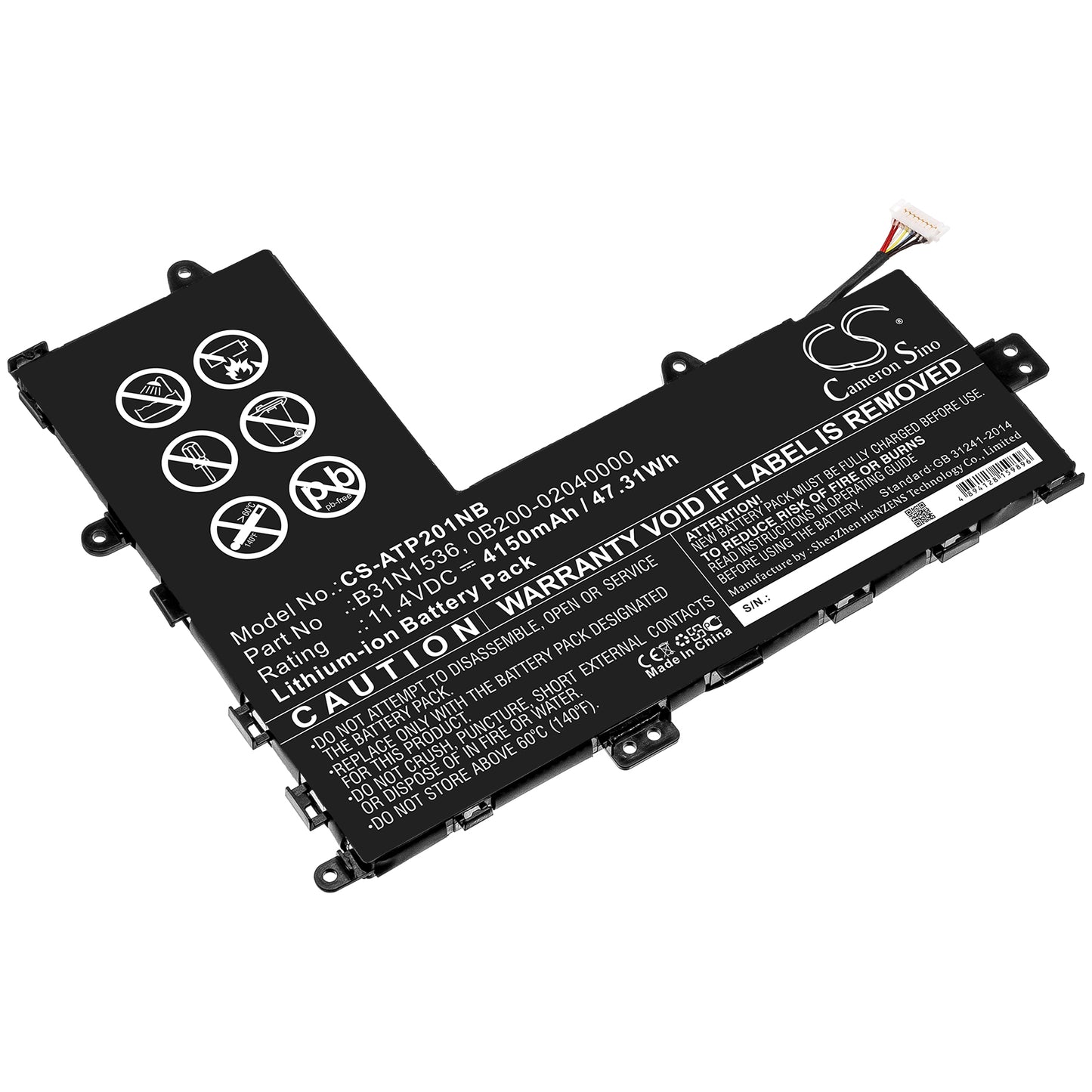 Akku Asus VivoBook Flip TP201SA-FV0009T 4150mAh / 47.31Wh