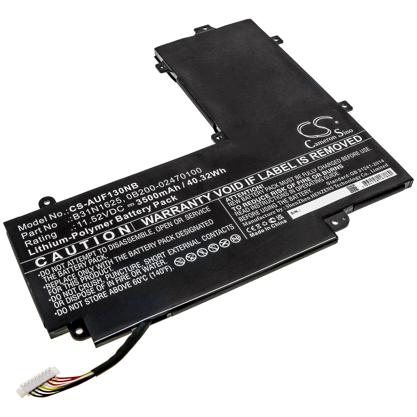 Battery for Asus TP203NAH-BP102T 3500mAh / 40.32Wh