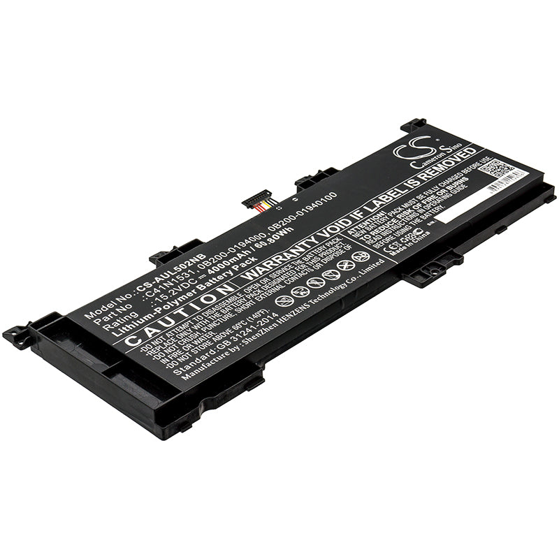 Akku Asus GL502VS-Q72S-CB 4000mAh / 60.80Wh