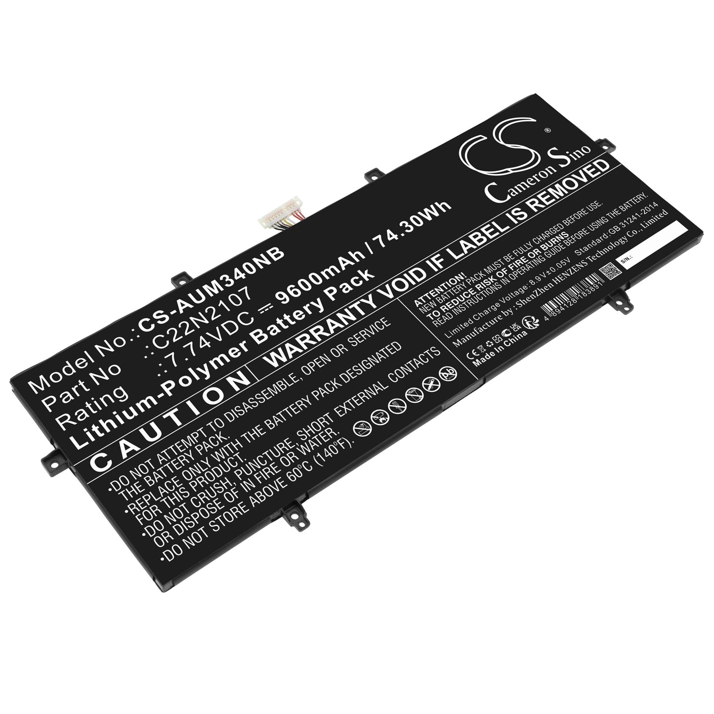 Akku Asus Zenbook 14 OLED UM3402YA-KM067 9600mAh / 74.30Wh