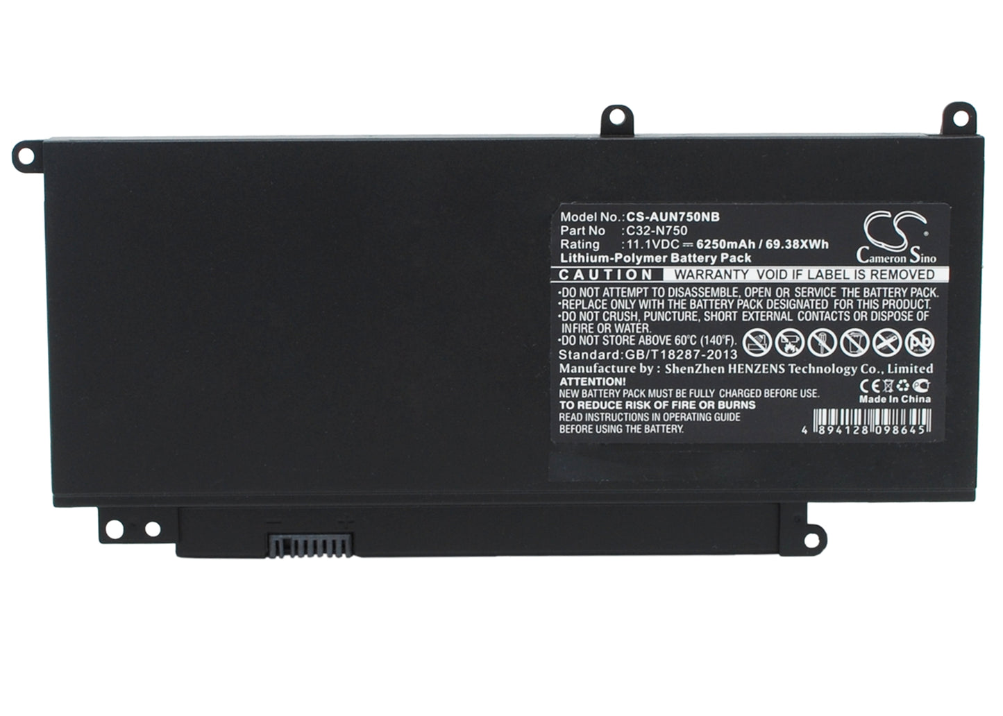 Batteri till Asus  N750 6250mAh / 69.38Wh